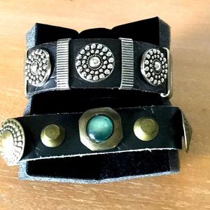 2 Brand New Leather Strap Bracelets